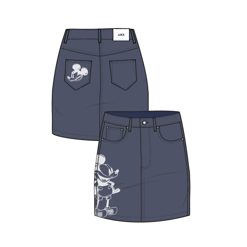 DENIM SKIRT | AOP BURN OUT